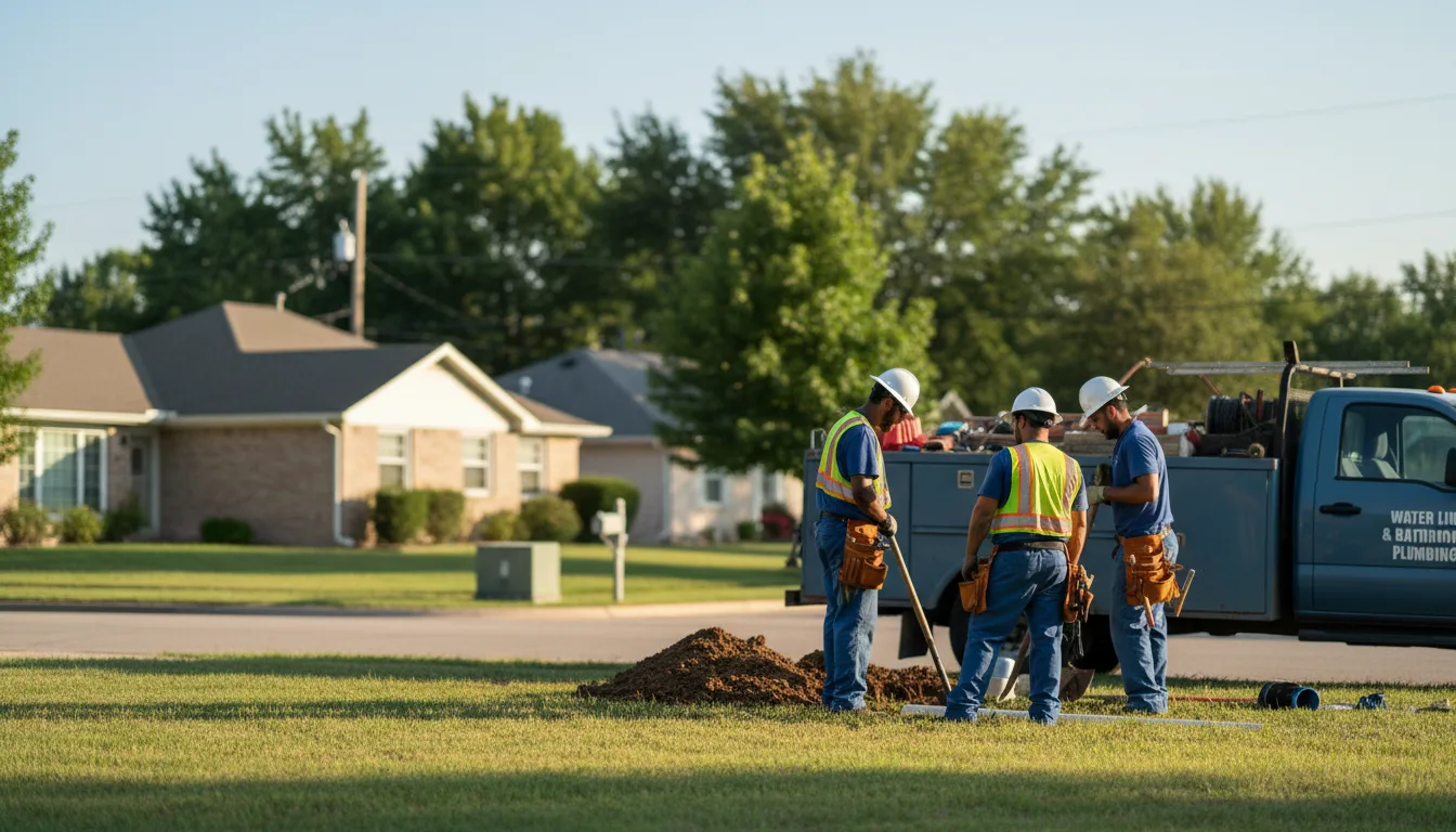 Residential water line and bathroom plumbing service in Forestdale, RI